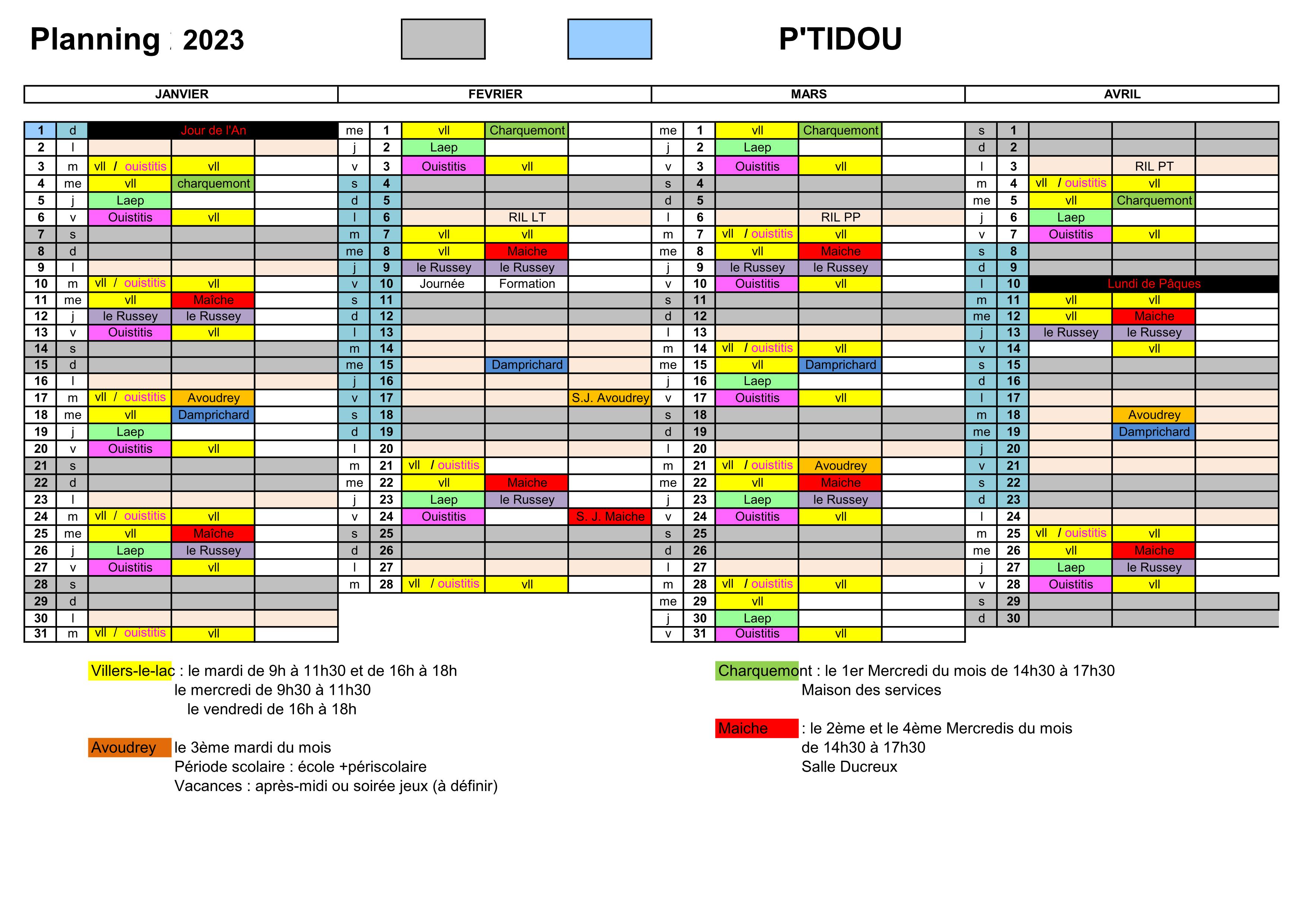 planning ludo 2023